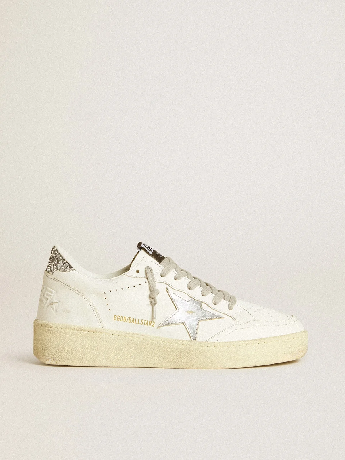 Women's Ball Star 2 with silver leather star and silver glitter heel tab - 1