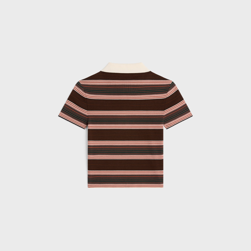 CELINE triomphe cropped polo shirt in striped cotton outlook