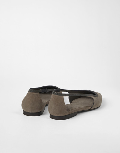 Brunello Cucinelli Suede flats with precious strap outlook
