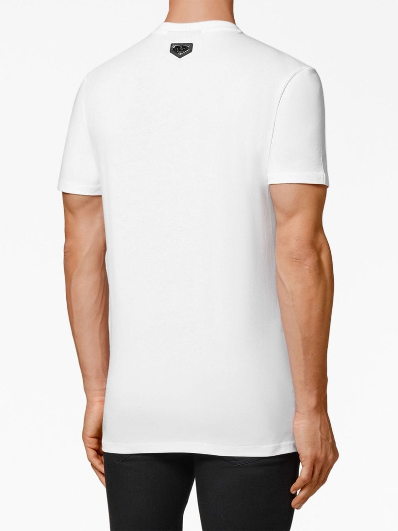 crystal-embellished skull cotton T-shirt 4