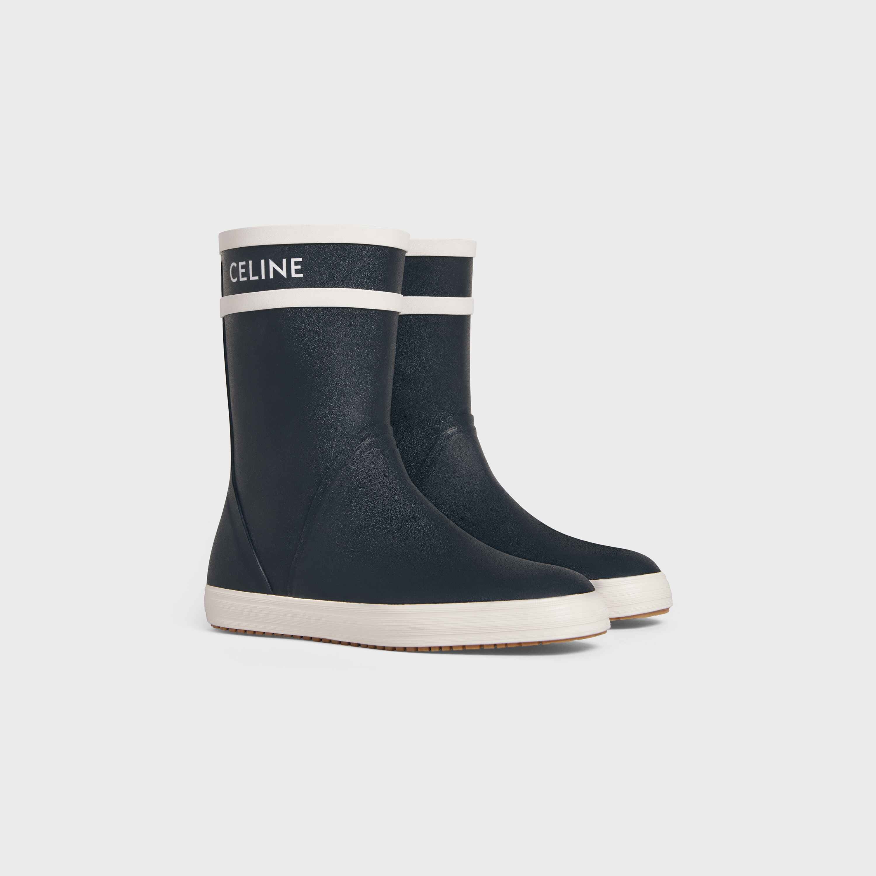 Flat Half Boot Les Bottes de Pont Celine in Natural Rubber - 2