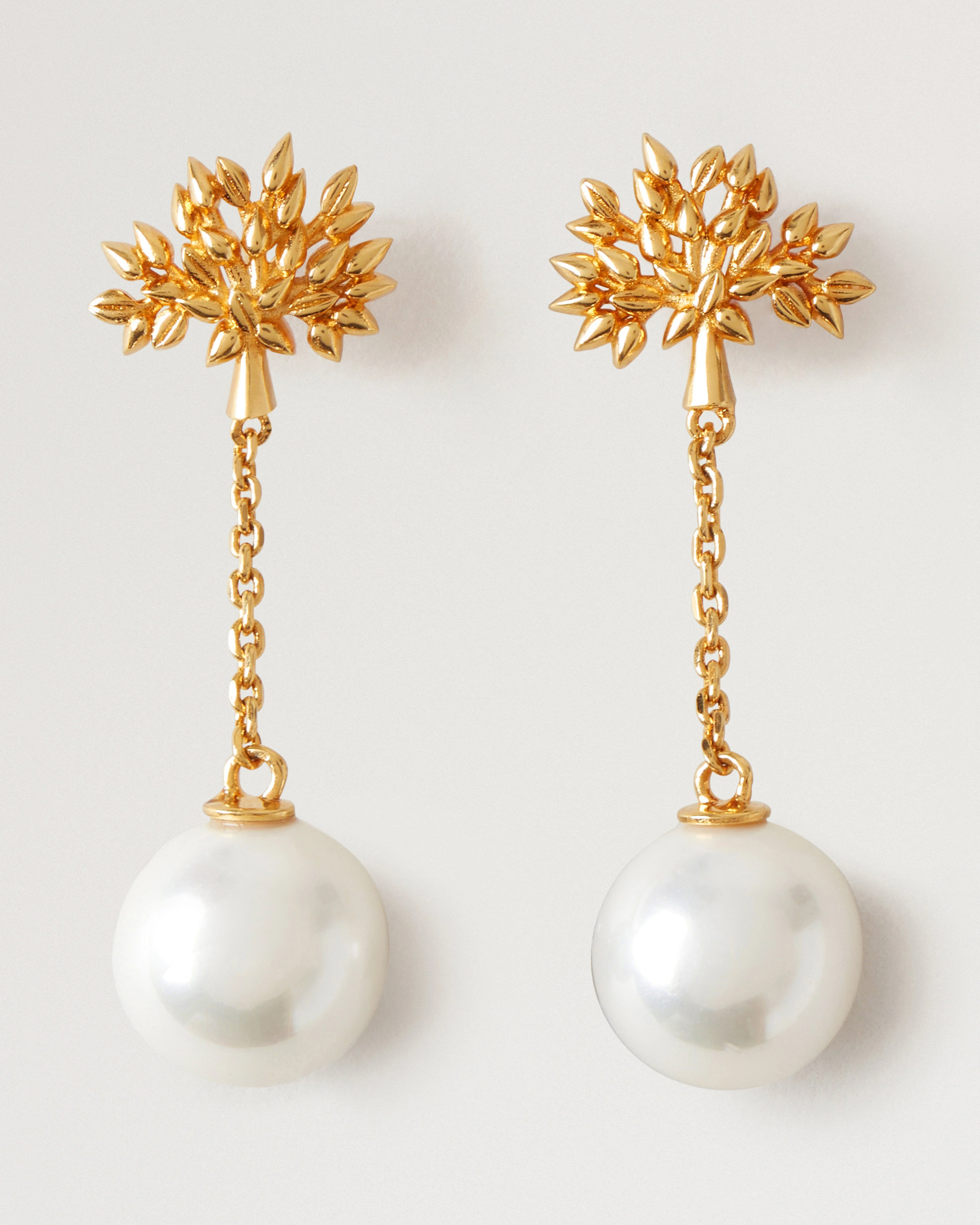 Mulberry Tree Charm Earrings
Gold Plated Brass - 1