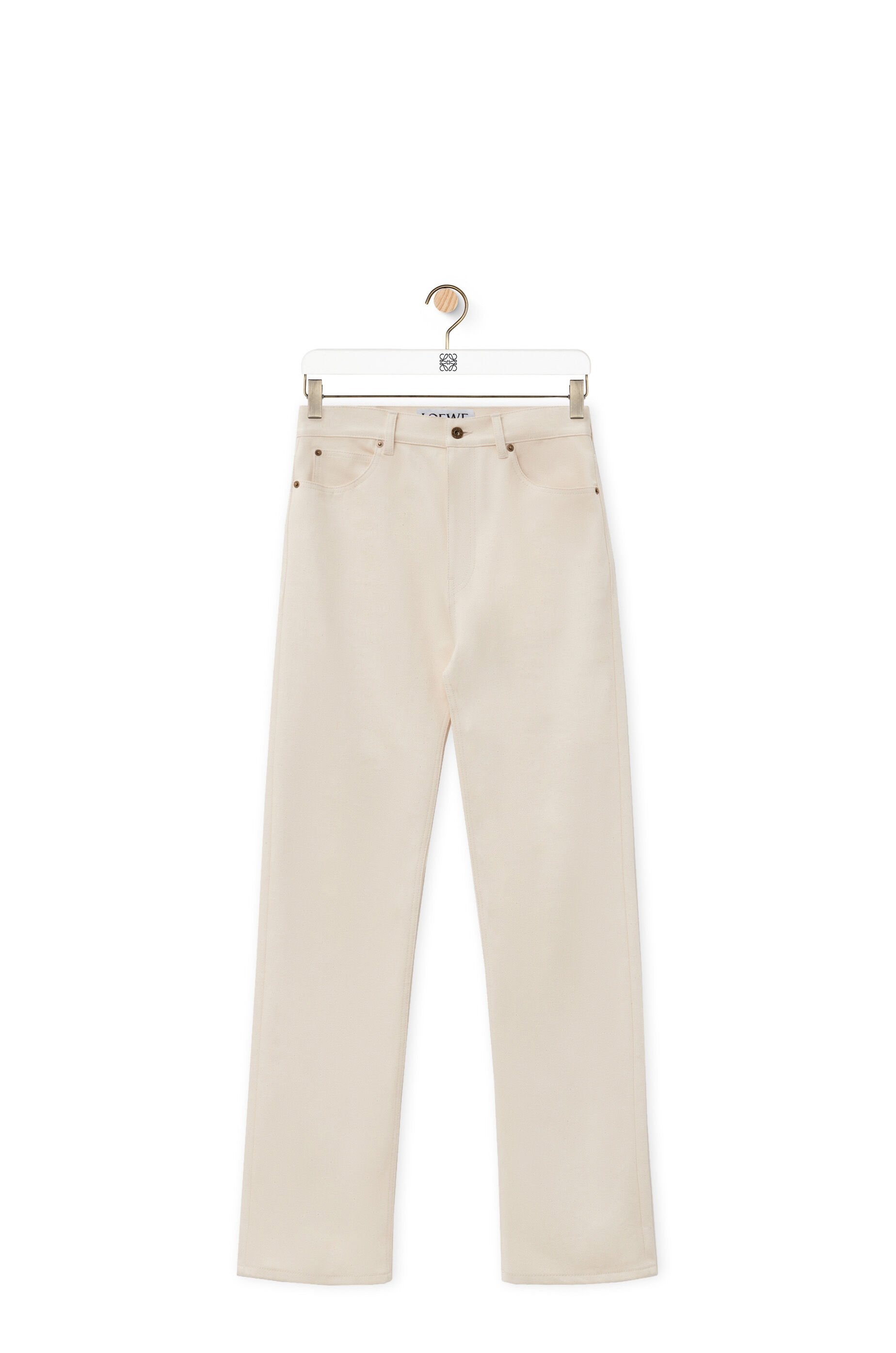 Straight leg jeans in raw denim - 1