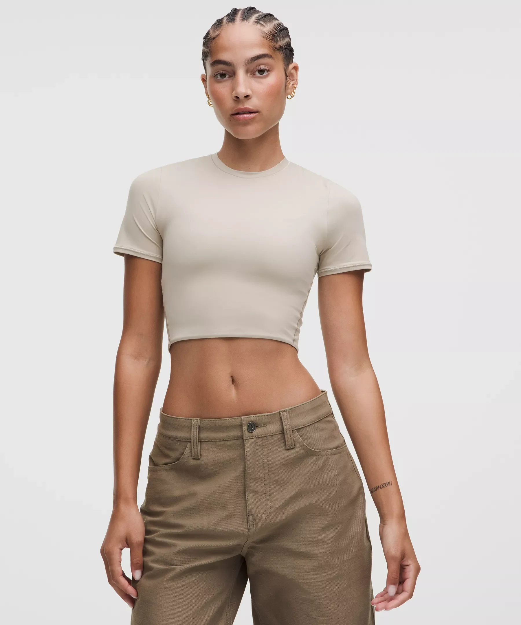 Wundermost Ultra-Soft Nulu Crewneck Cropped T-Shirt - 1