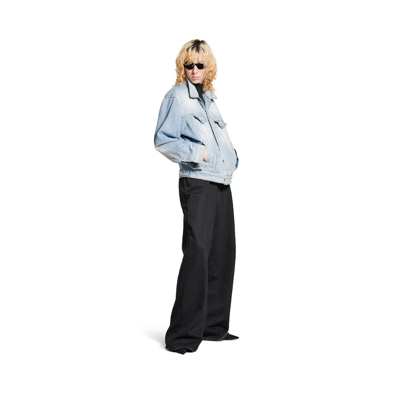 BALENCIAGA Women's Standing Collar Jacket in Light Blue outlook