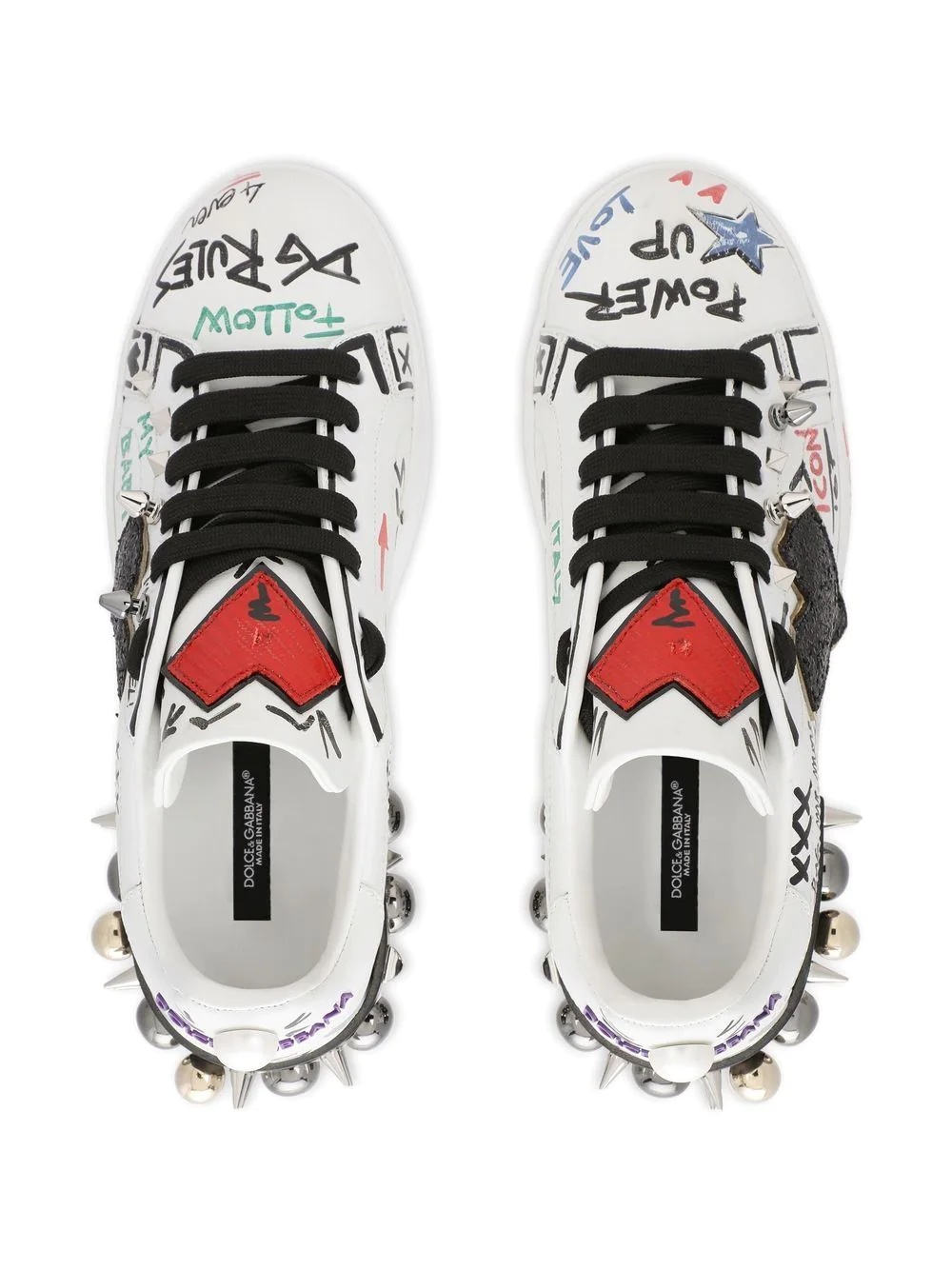 Portofino studded low-top sneakers - 4