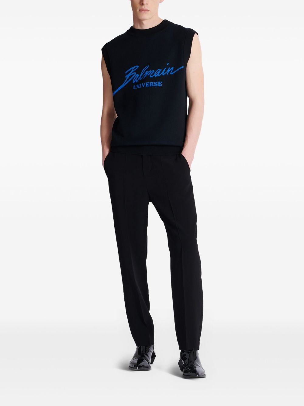 cotton straight-leg trousers - 2