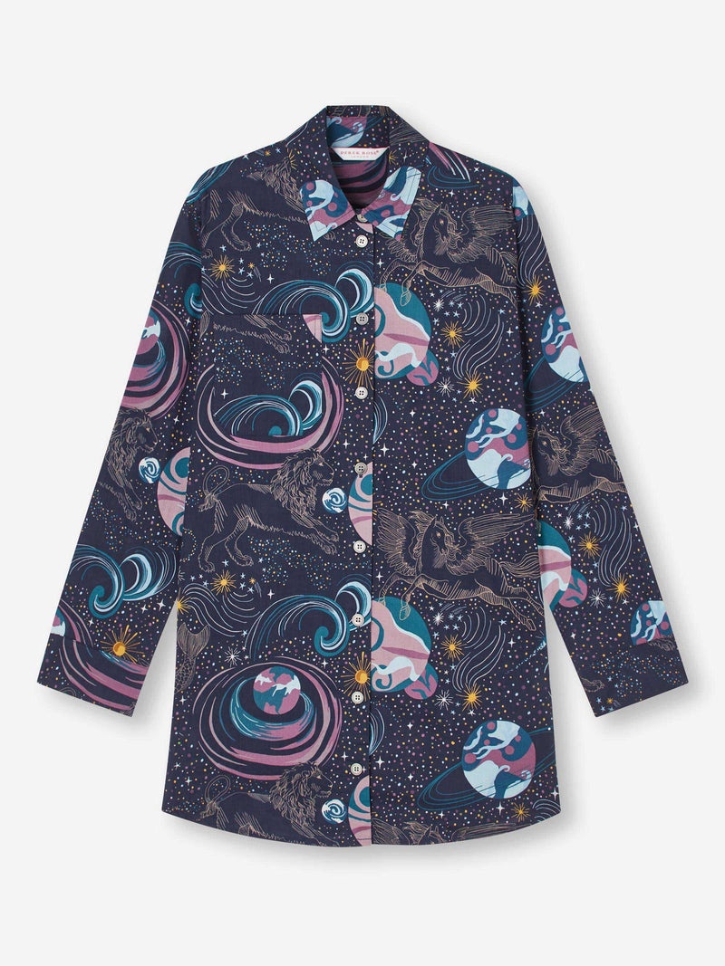 Women's Nightshirt Ledbury 76 Cotton Batiste Navy - 1