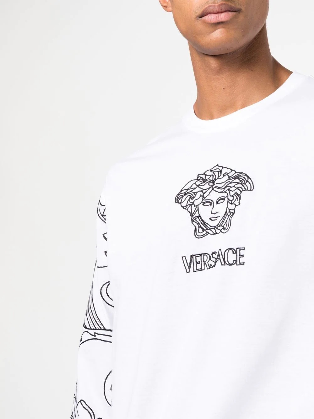 Barocco-sleeve medusa-print T-shirt - 5