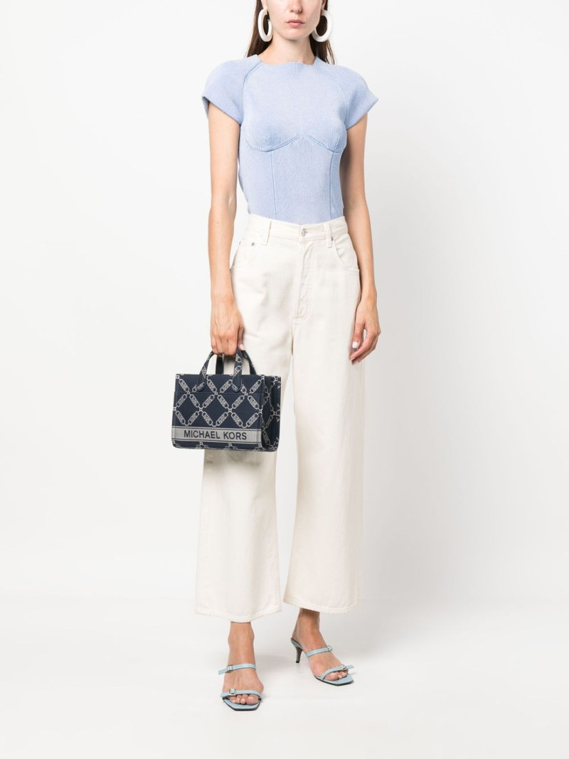 MICHAEL KORS Gigi Empire logo-jacquard tote bag outlook