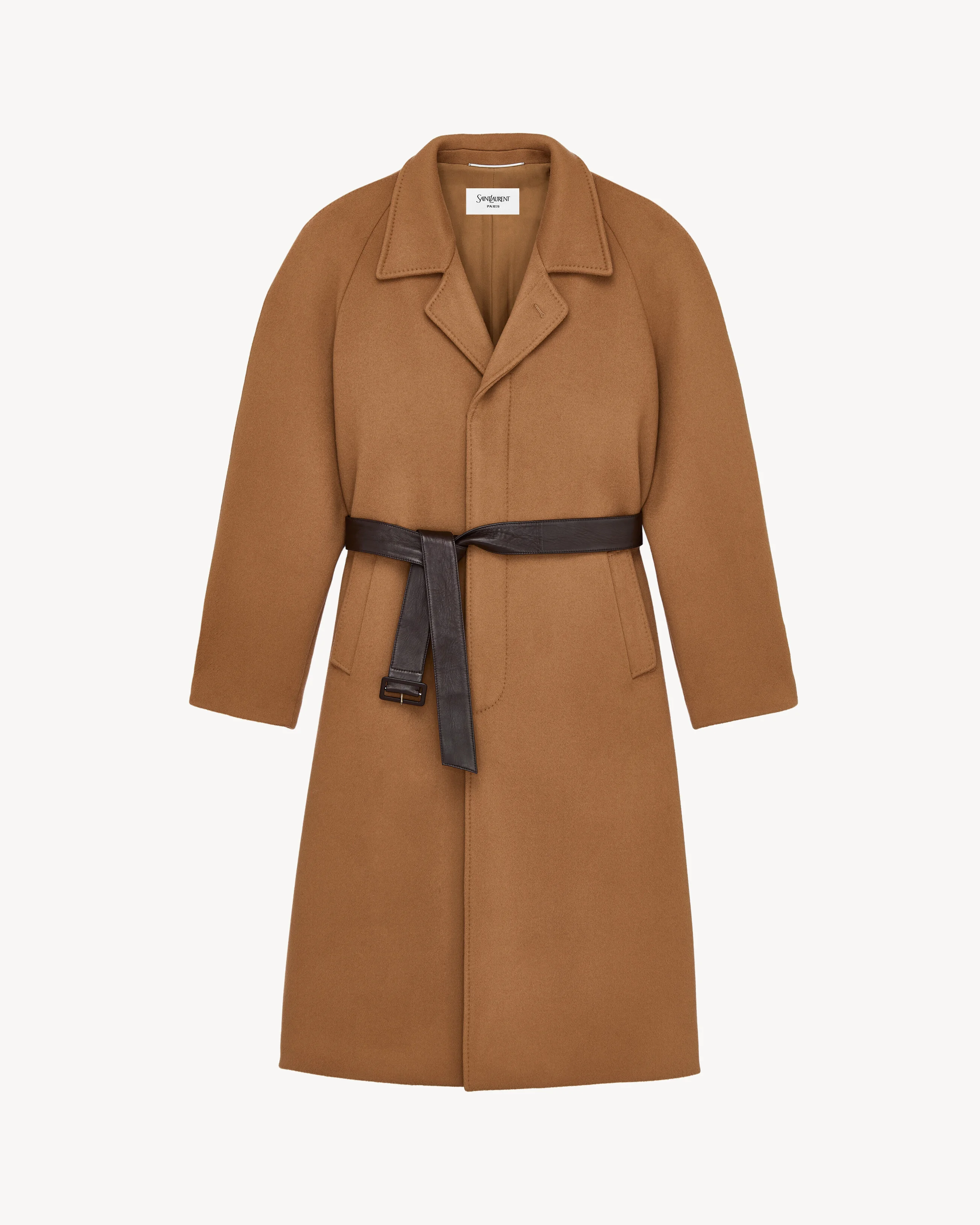 BELTED BALMACAAN IN DOUBLE-FACE WOOL - 1