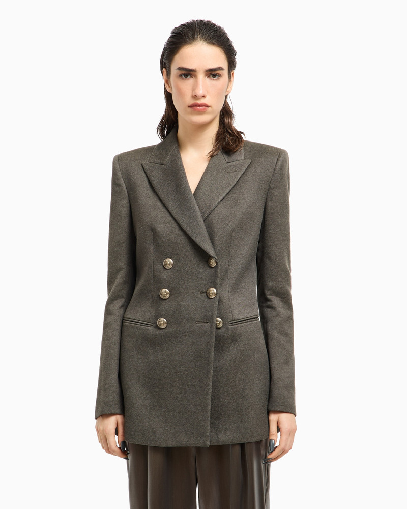 GIORGIO ARMANI DOUBLE-BREASTED JACKET IN SILK, VISCOSE AND COTTON DRILL outlook