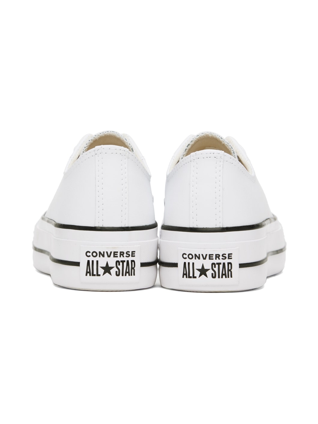 White Chuck Taylor All Star Platform Leather Low Top Sneakers - 2