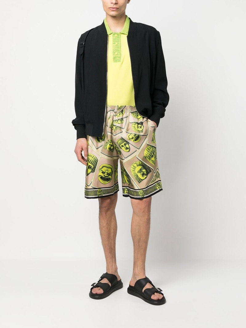 VERSACE Le Maschere print silk shorts outlook