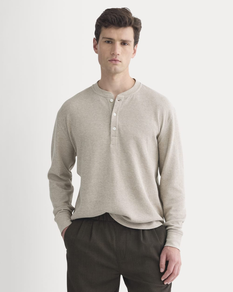 EVERLANE THERMAL HENLEY IN COZY WAFFLE outlook