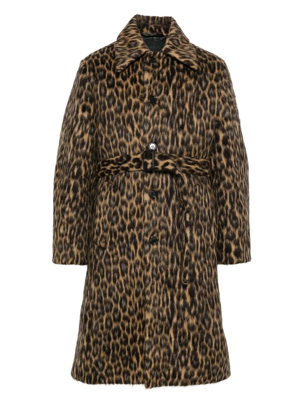 animal-print coat - 1