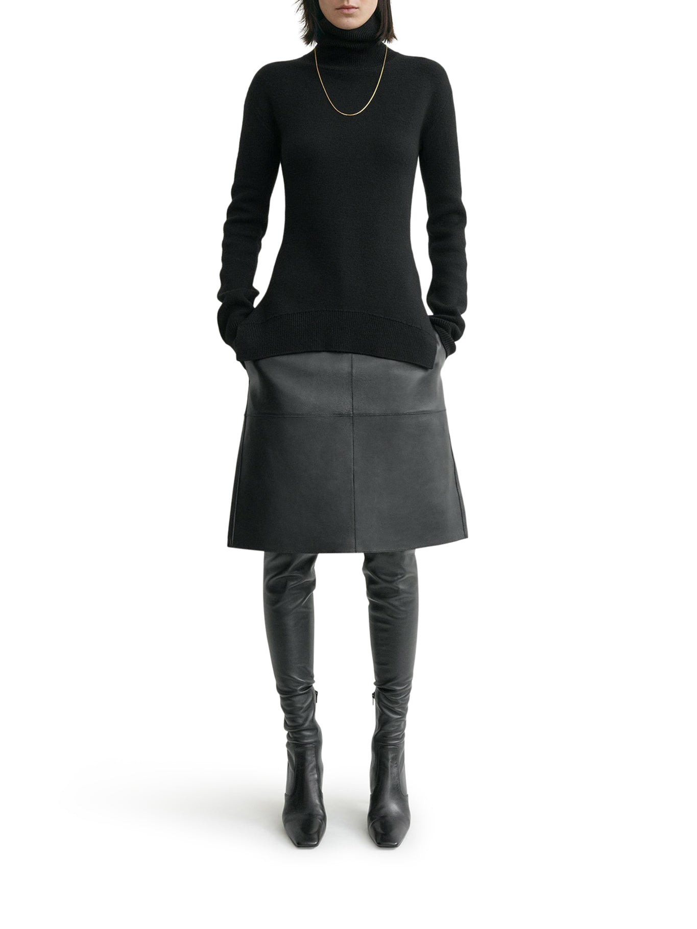 HIGH NECK WOOL SWEATER - 2