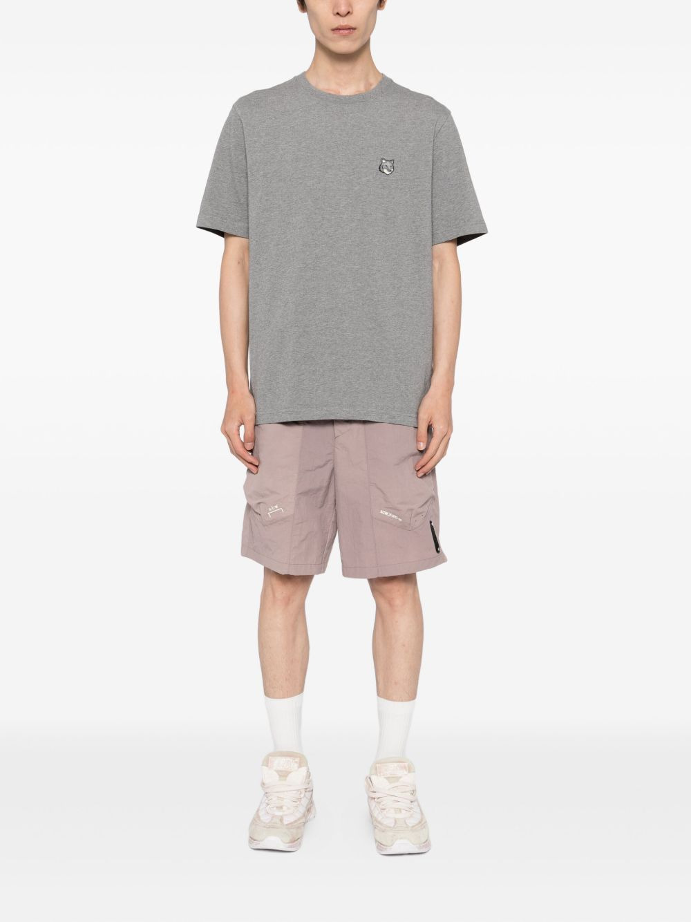 bold fox head patch T-shirt - 2