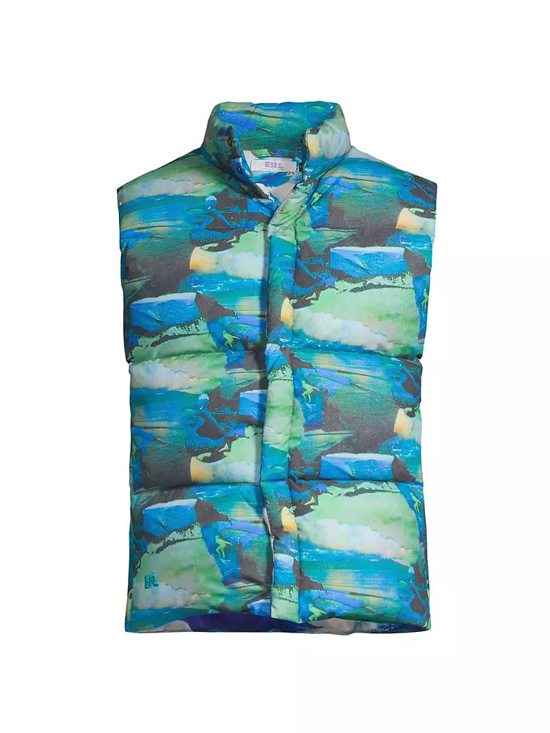 Printed Puffer Vest - 1