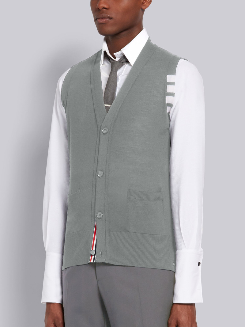 Thom Browne knitted 4-Bar V-neck vest outlook