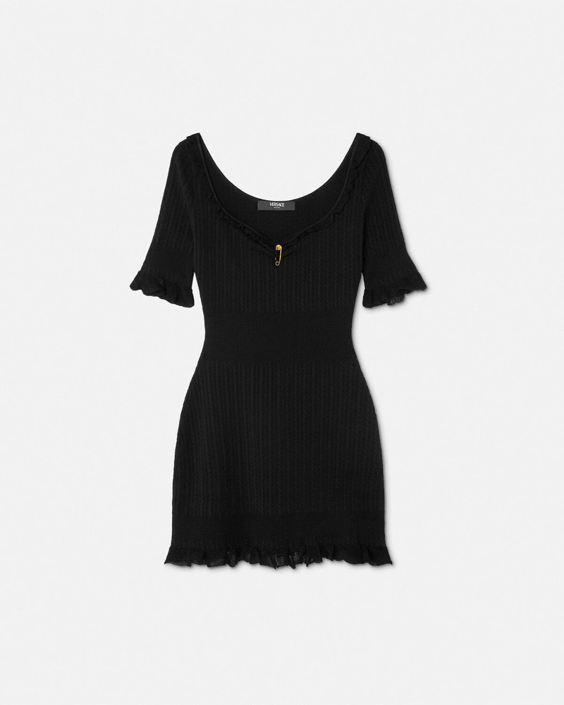 Safety Pin Knit Flared Mini Dress - 1