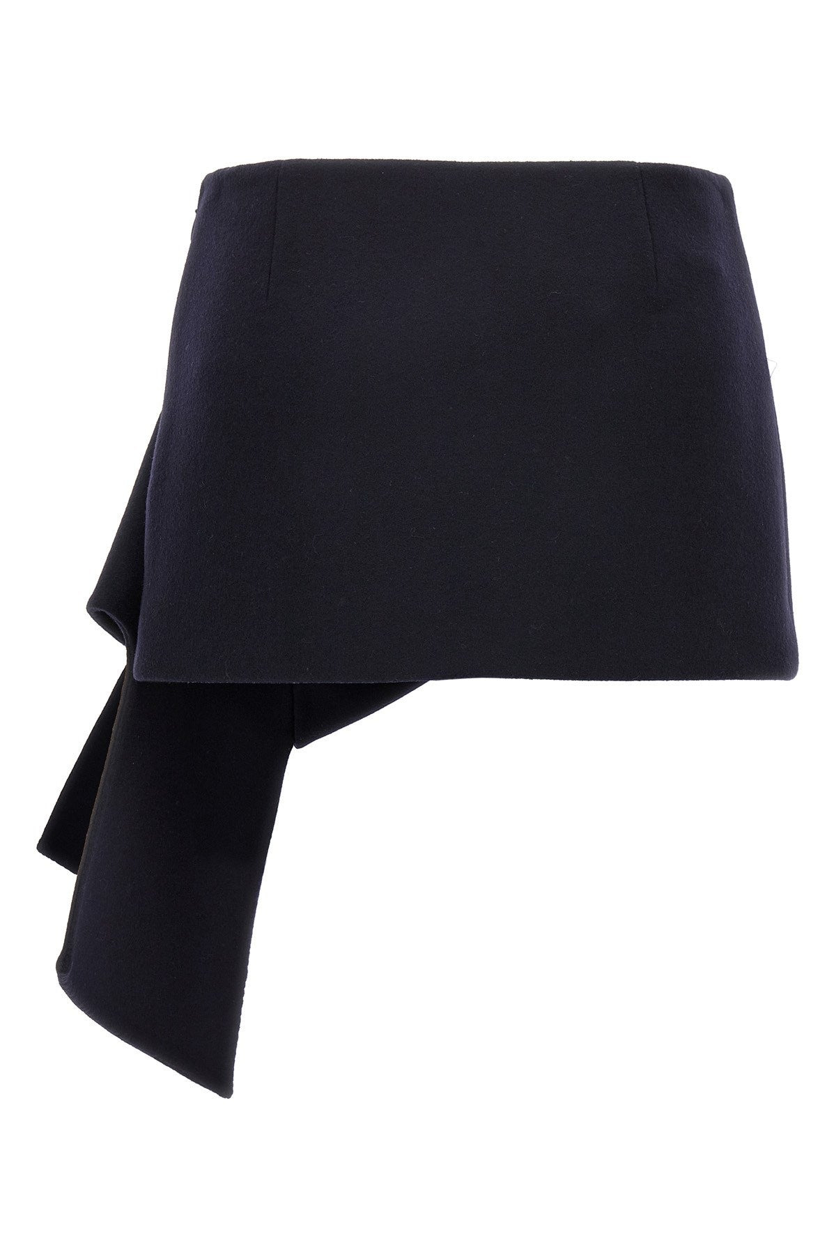 Prada Women Midnight Blue Wool Blend Mini Skirt - 3