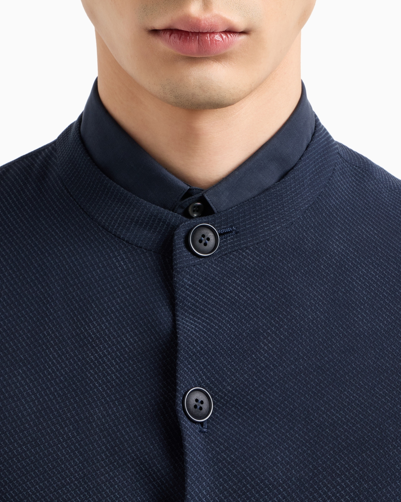 SINGLE-BREASTED JACKET IN CUPRO AND VISCOSE - 5
