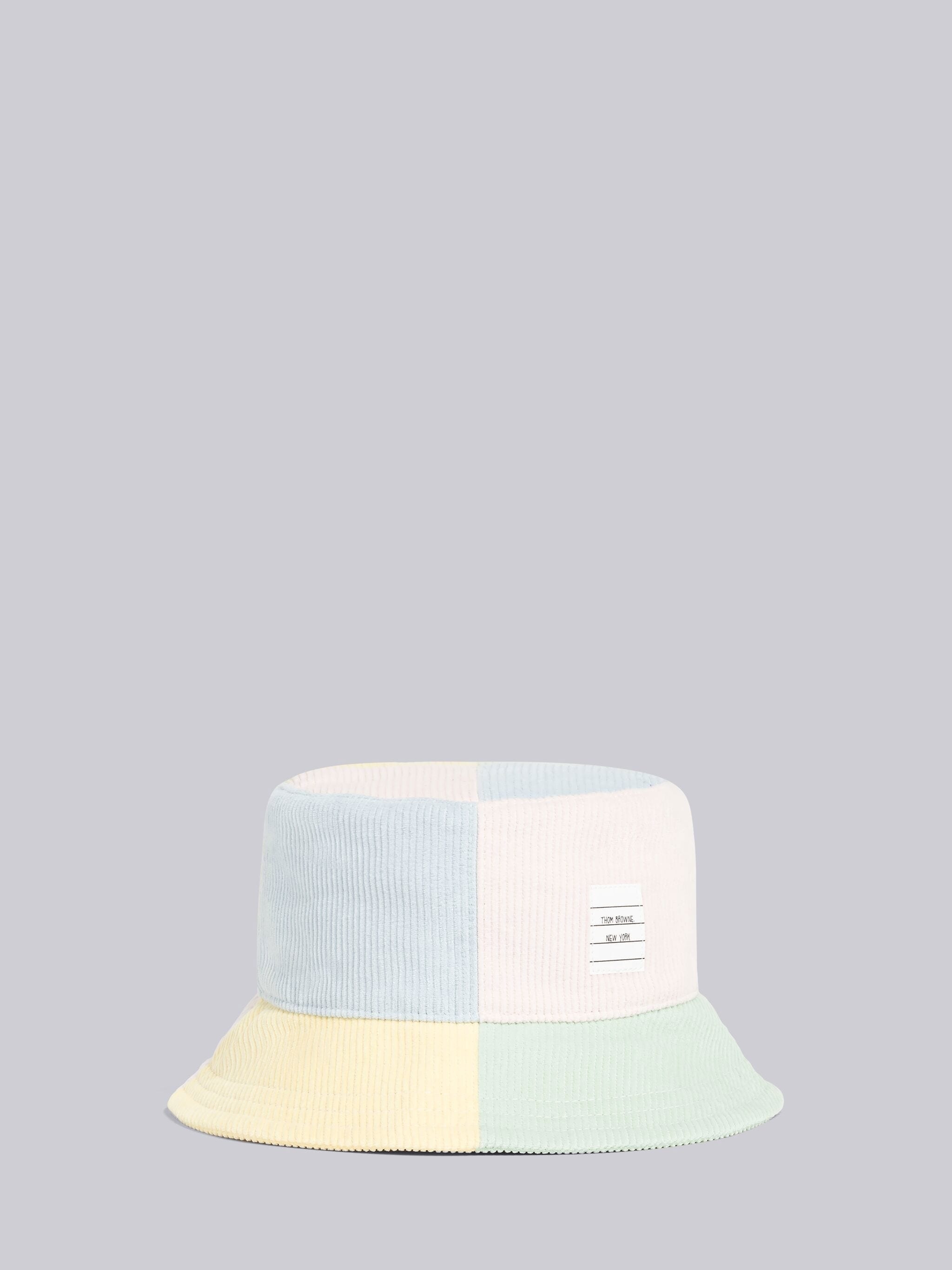 logo patch corduroy bucket hat - 1