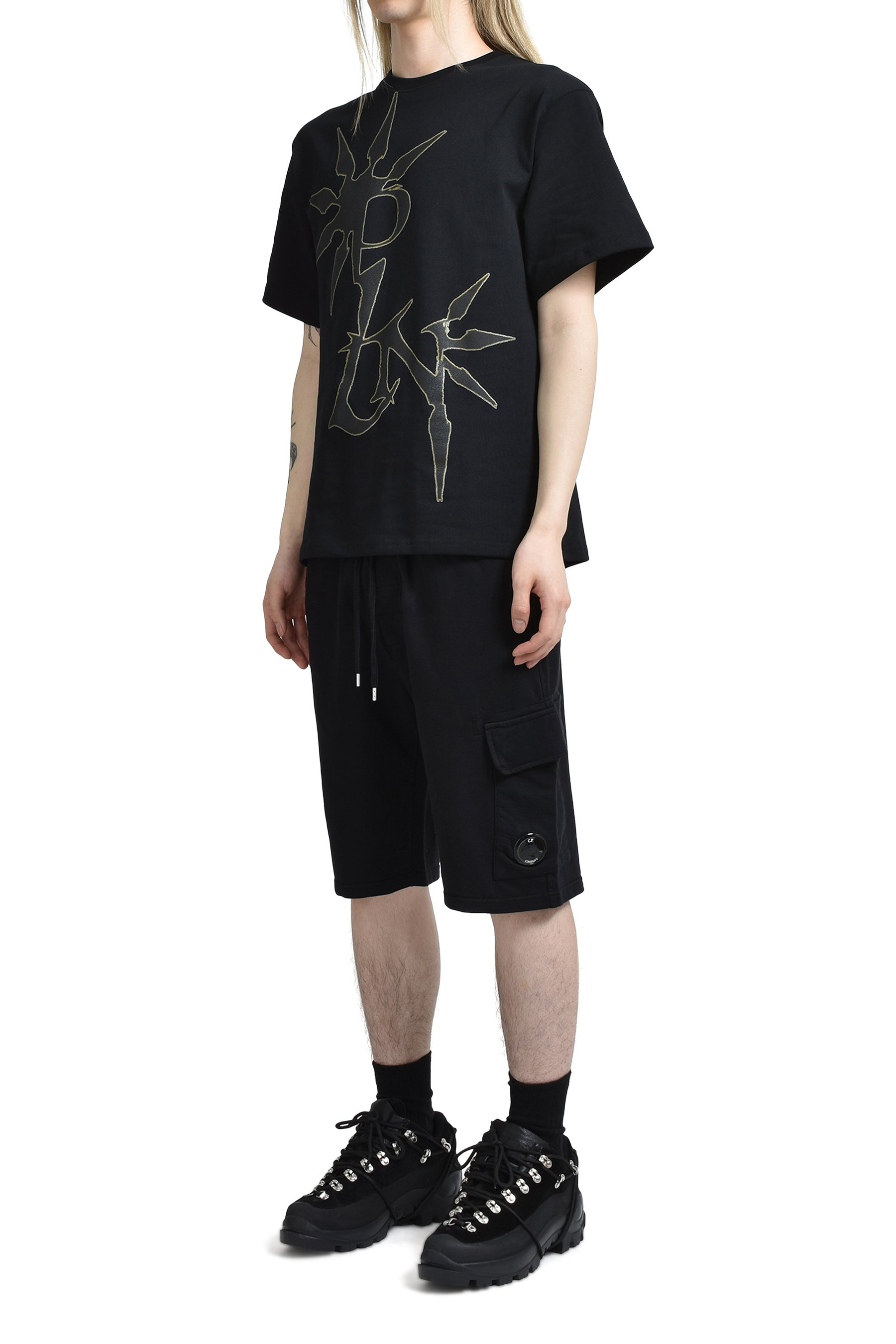 LIGHT FLEECE CARGO LENS SHORTS / BLK - 4
