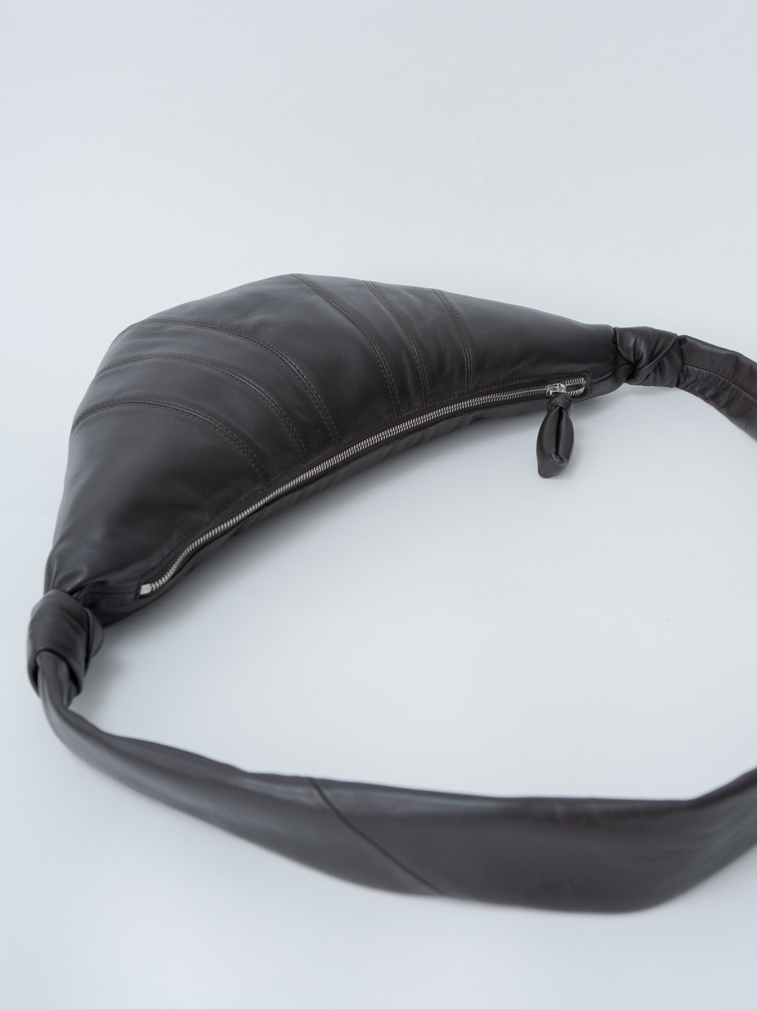 Medium Croissant Bag - Dark Chocolate (soft nappa leather) - 8