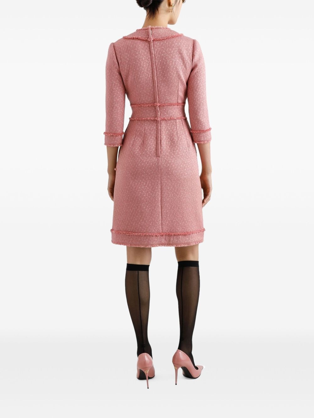 frayed-edge midi dress - 3