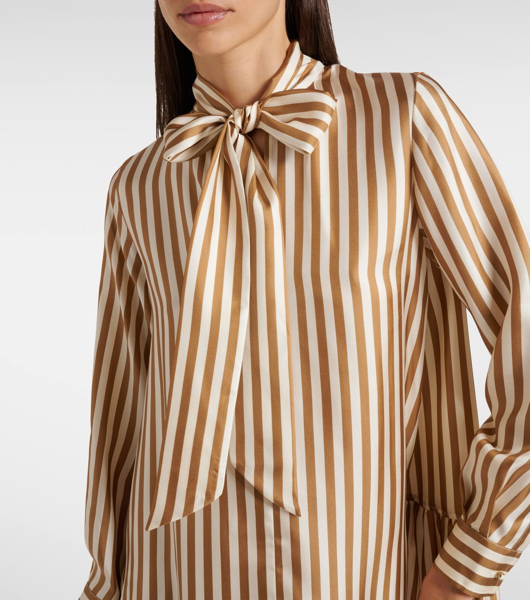 Faesite striped silk twill maxi dress - 4
