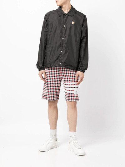 Thom Browne 4-Bar stripe checked shorts outlook