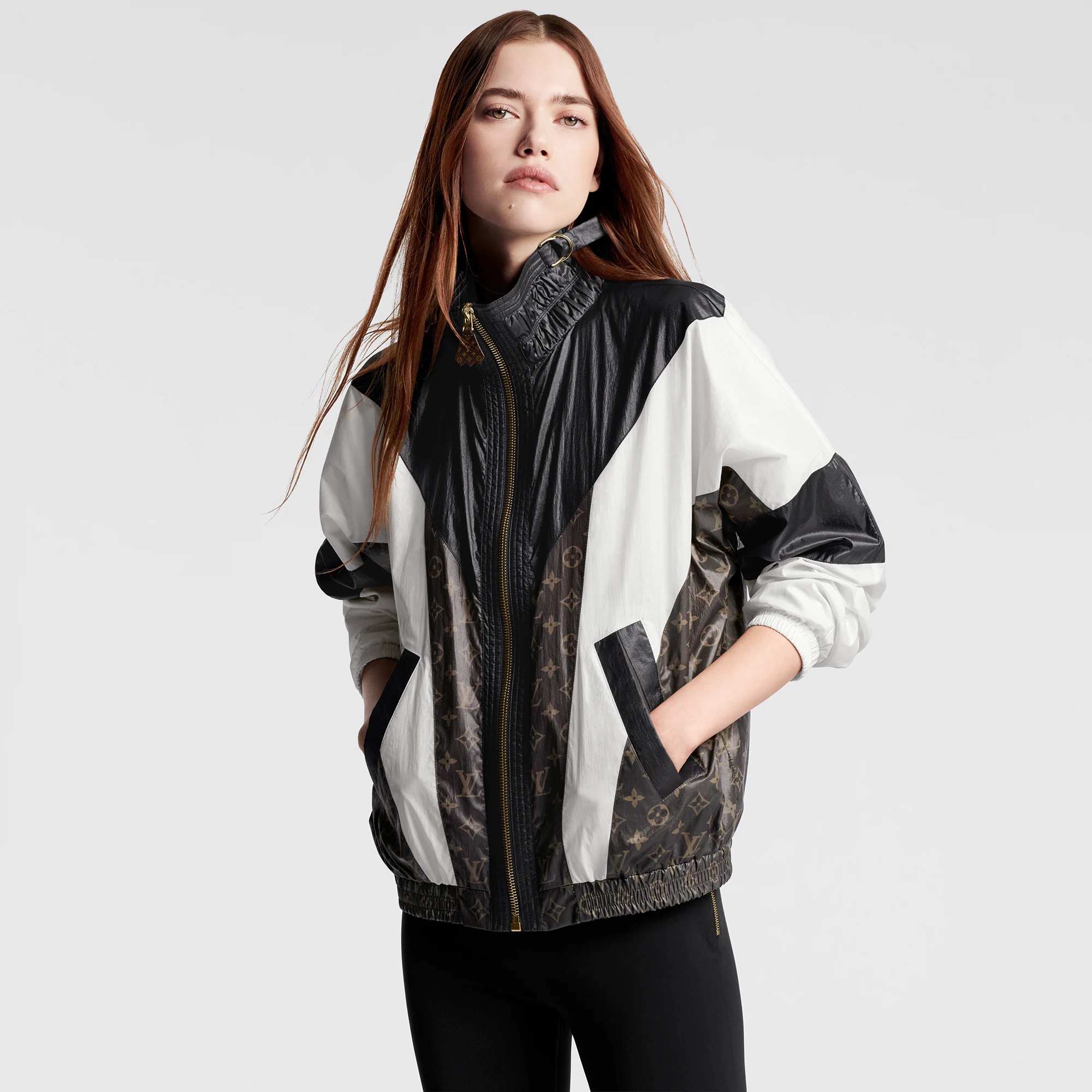 Sporty Color-Blocked Zip-Up Parka - 5