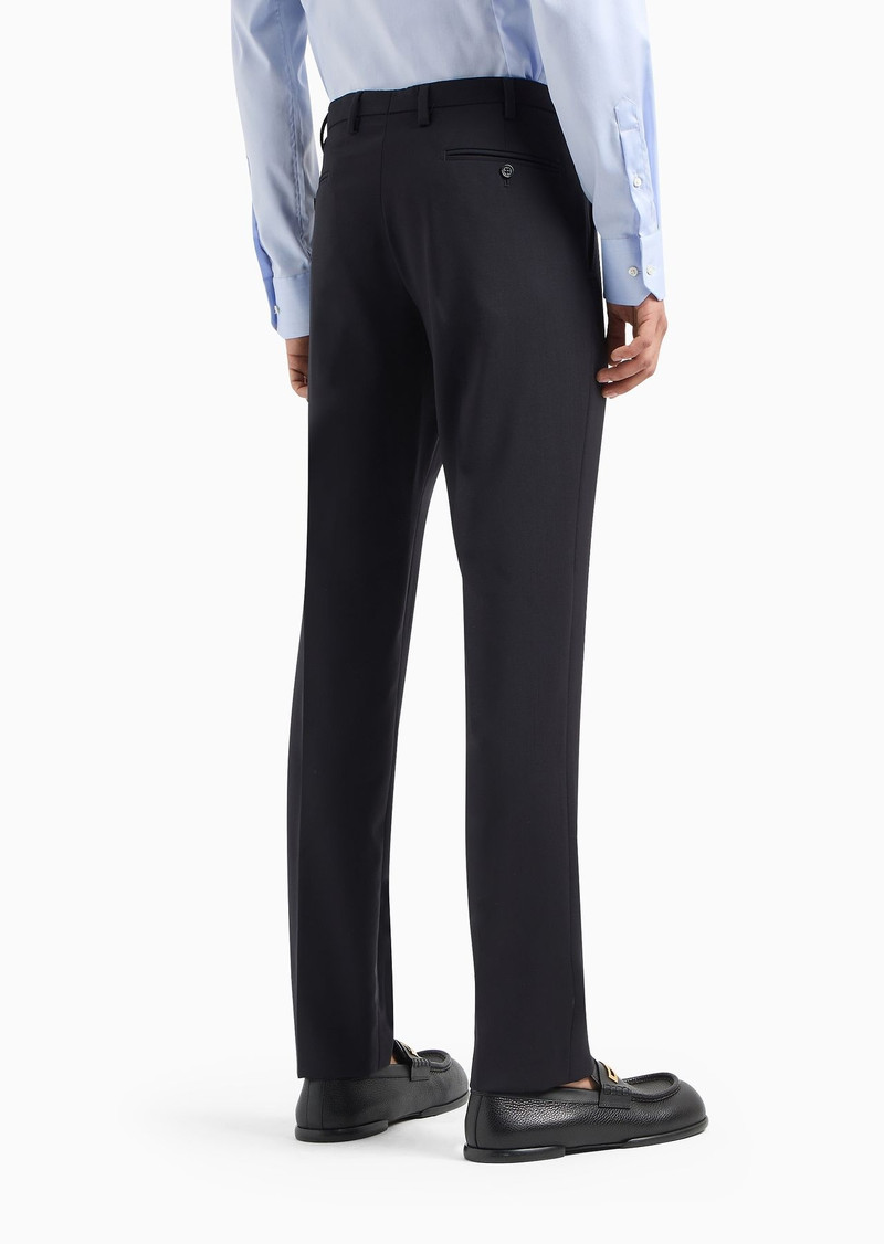 Trousers in natural stretch tropical light wool 3