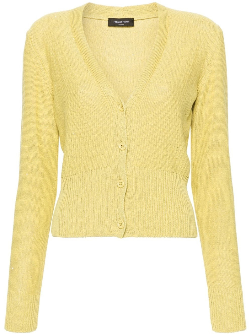 V-neck sequin-embellished cardigan 1