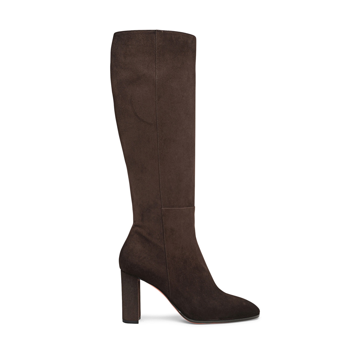 Women's dark brown suede high-heel boot - 1