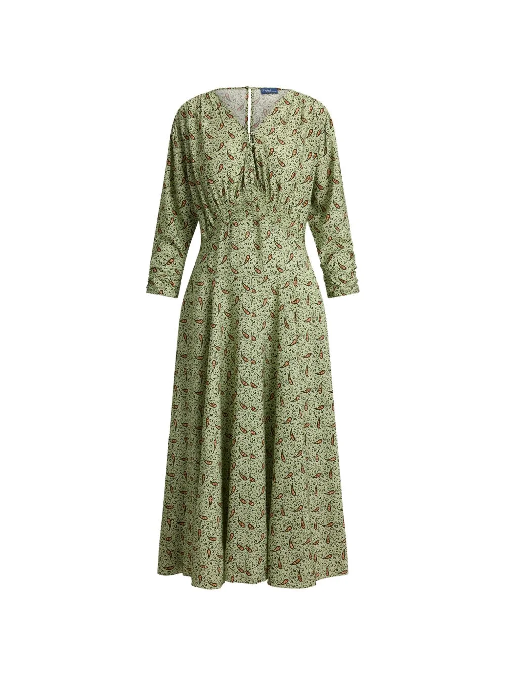 paisley V-neck midi dress - 1