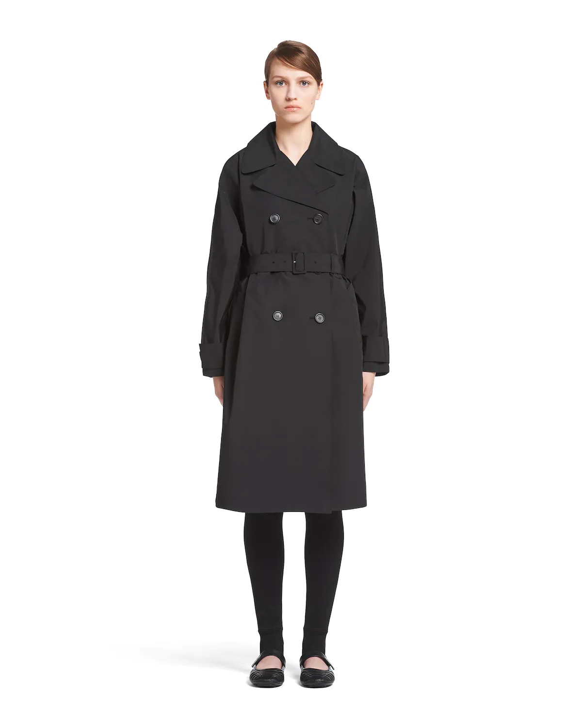 Double-breasted technical poplin raincoat - 2