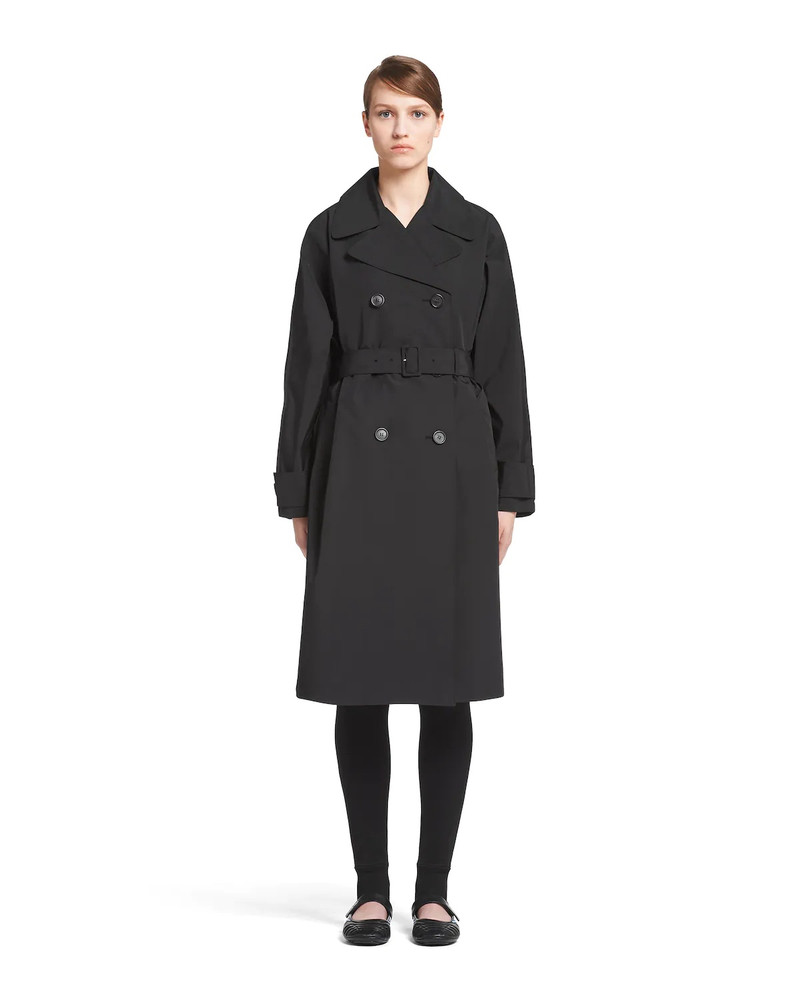 Prada Double-breasted technical poplin raincoat outlook