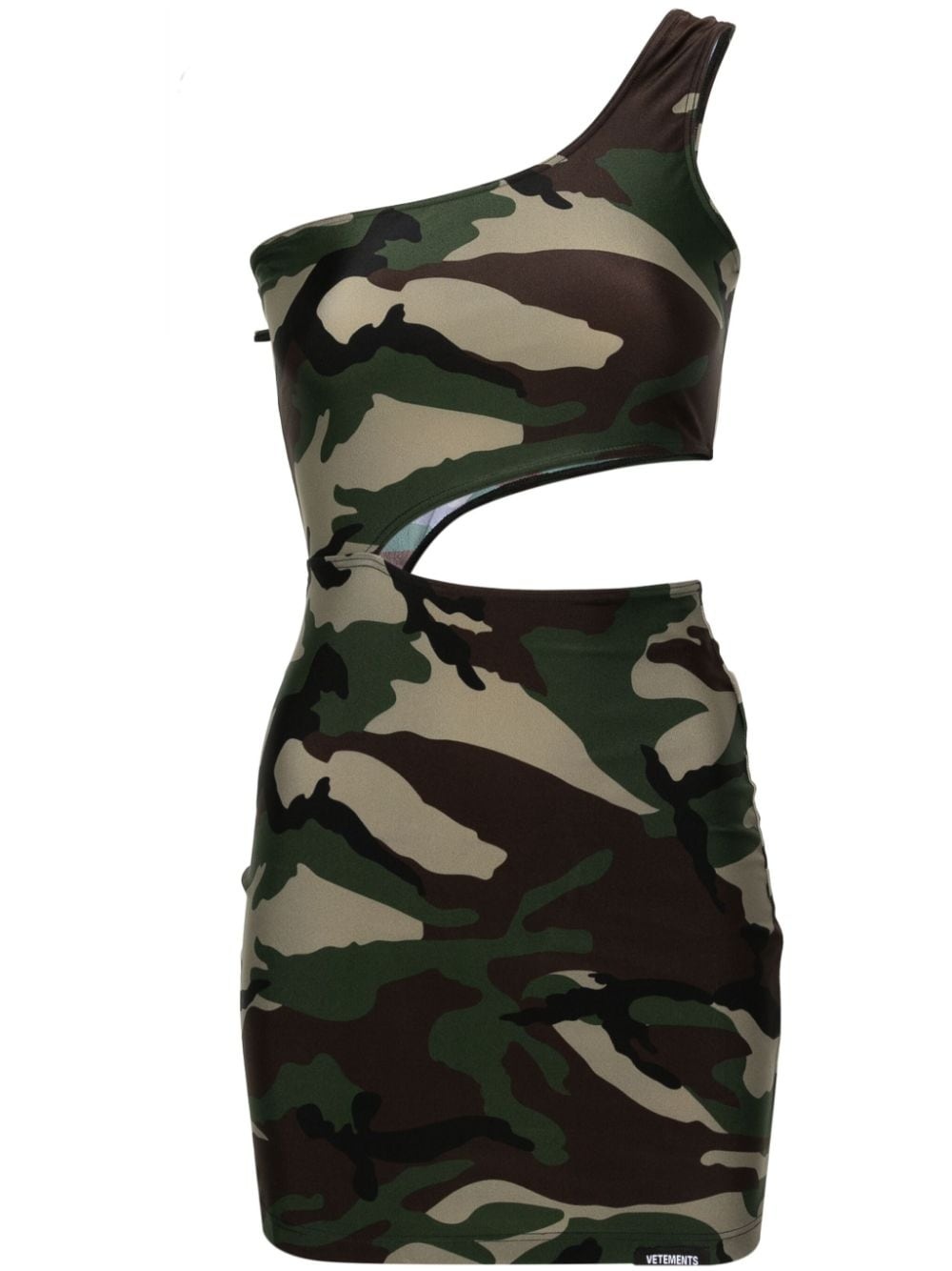 camouflage-print cut-out minidress - 1