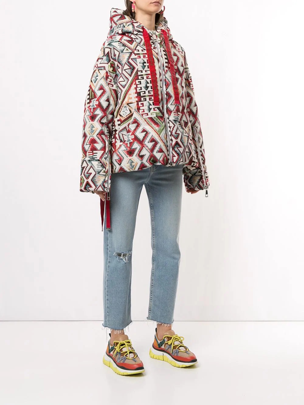 geometric-print puffer jacket - 3