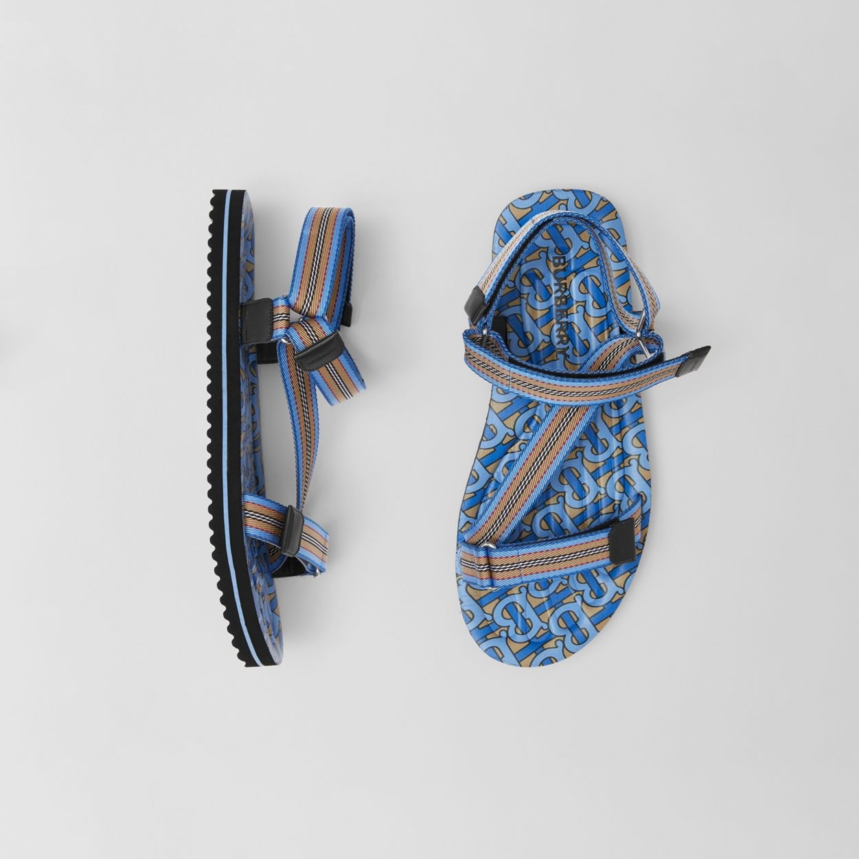 Icon Stripe and Monogram Print Sandals - 2