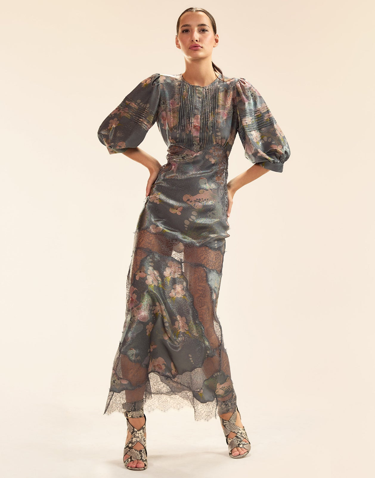 Claud Silk Lamé Dress - 3