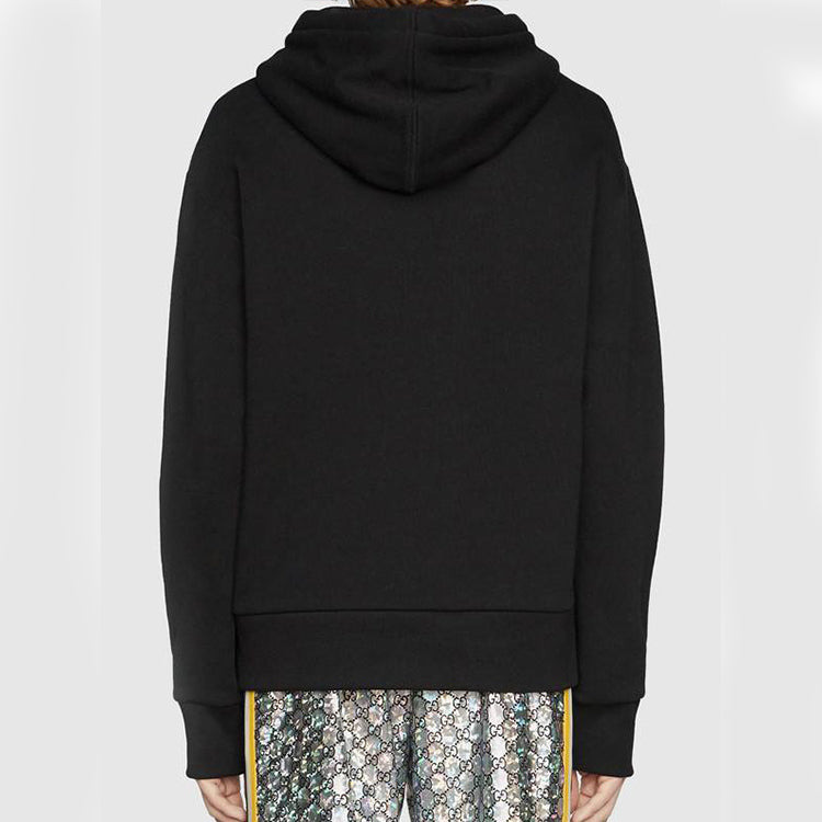 GUCCI Cotton Logo Pullover Hooded Sweatshirt 'Black' 475374-XJAPA-1082 - 3