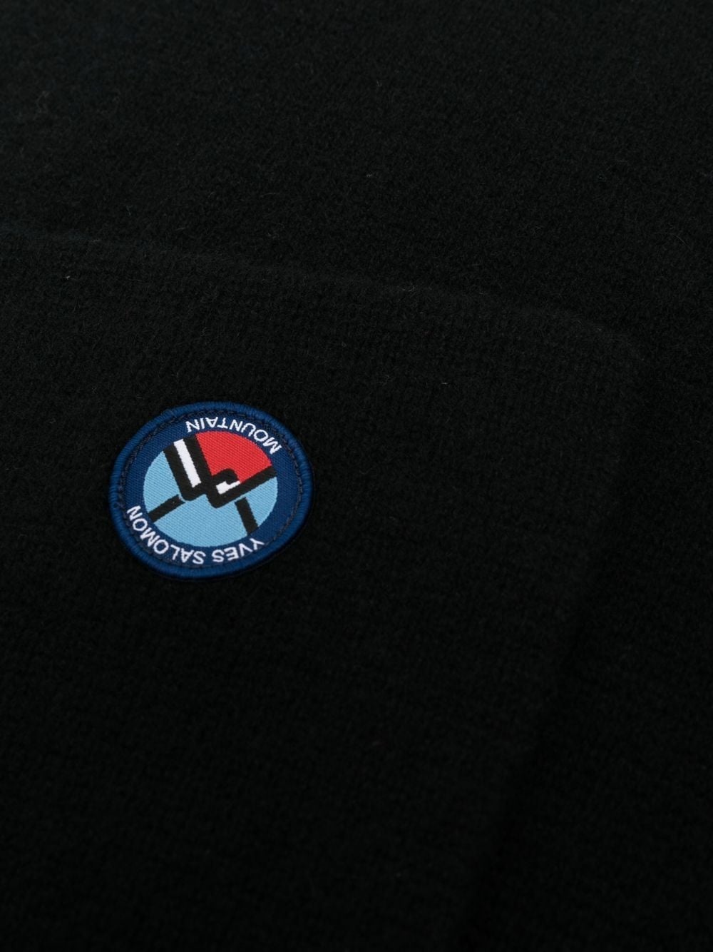 knitted logo-patch scarf - 3
