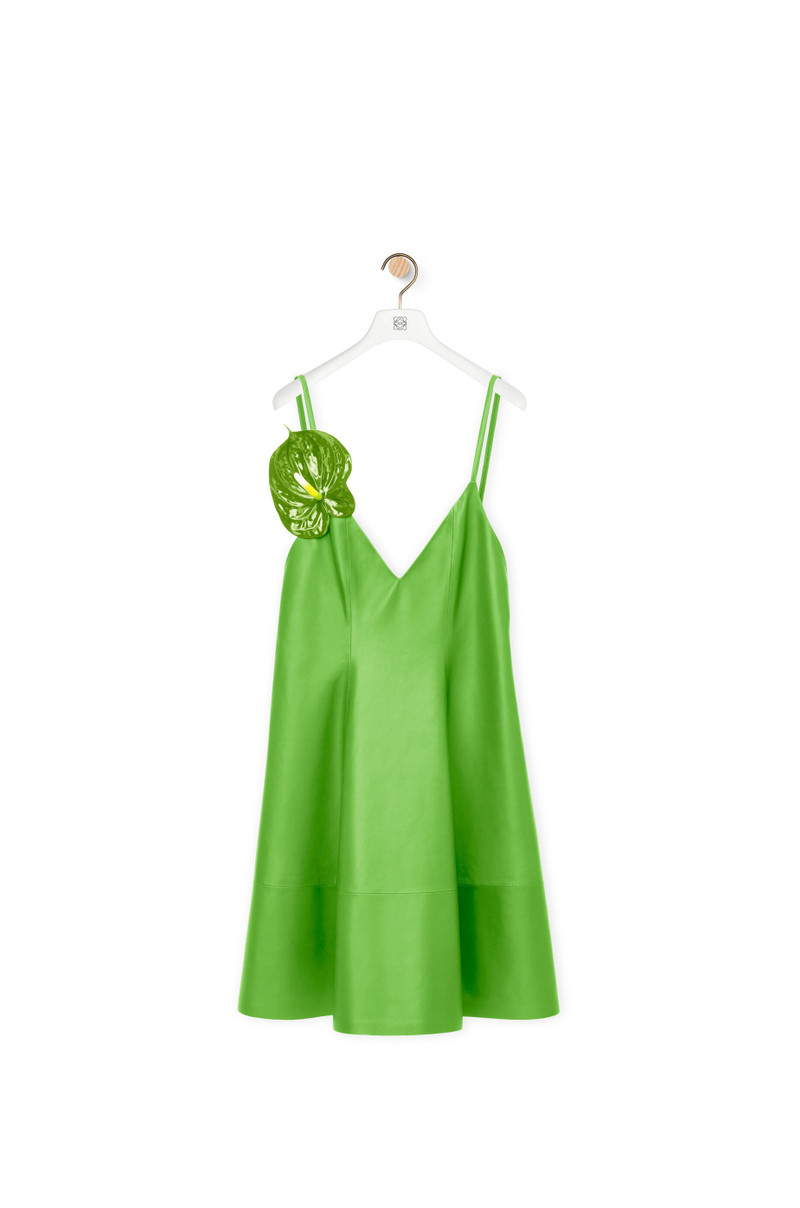 Anthurium strappy dress in nappa - 1