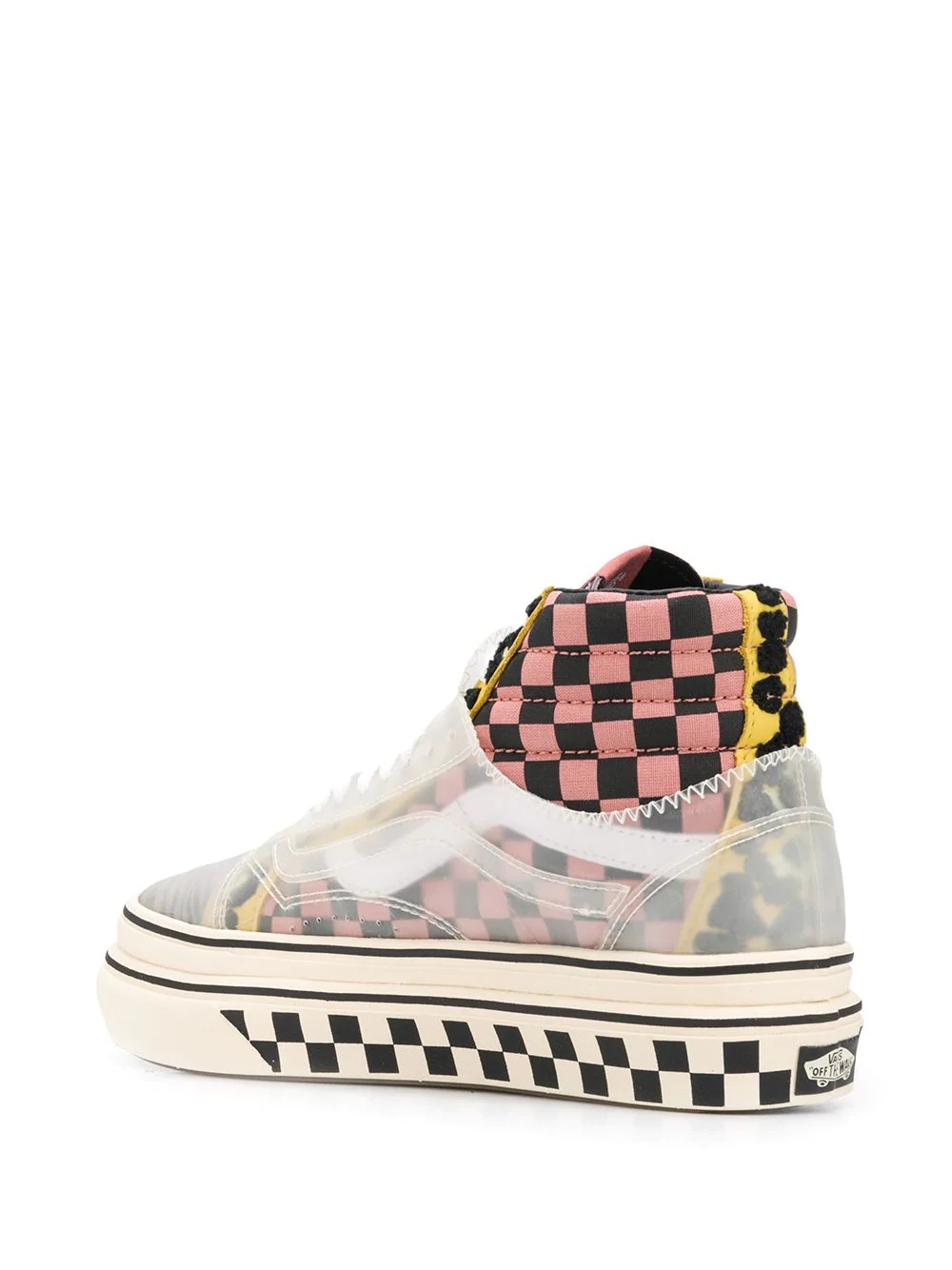 checkerboard hi-top trainers - 3