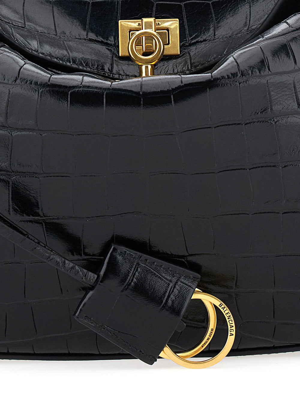 Balenciaga Women 'Rodeo' Black Small Handbag With Detachable Key Holder In Leather Woman - 5