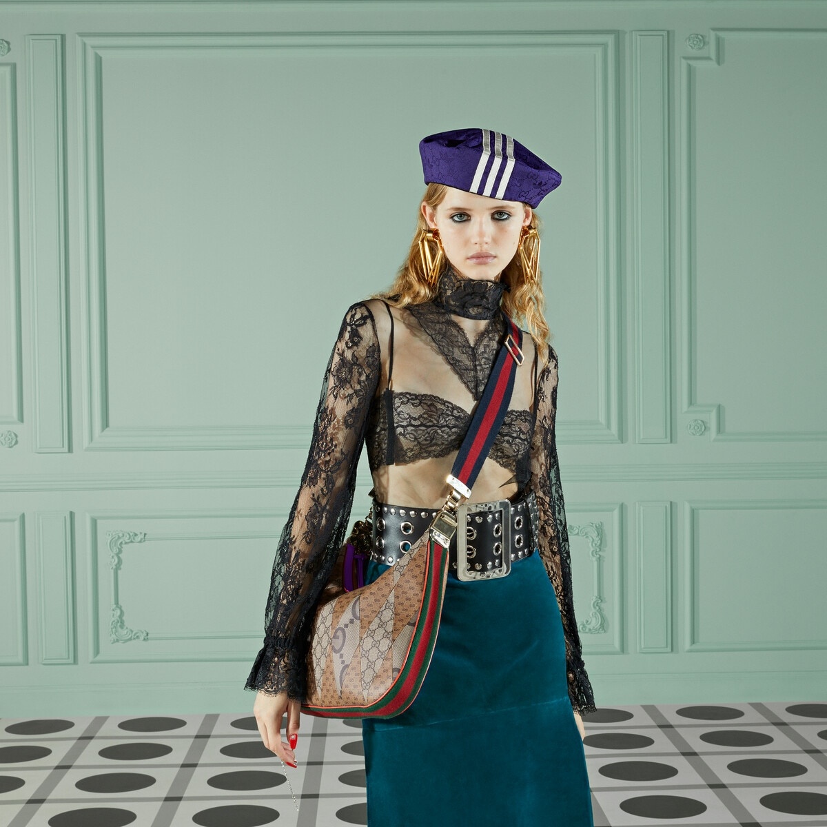 Gucci Attache Shoulder Bag Large Burgundy/Multi for Women